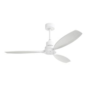 52 Inch Wood Blade Low Profile Ceiling Fan with 6 Speed Remote Control for Patio Living Room