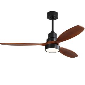 52 Inch Integrated LED Indoor Low Profile Ceiling Fan with Light Kit and Remote Control for Patio Living Room