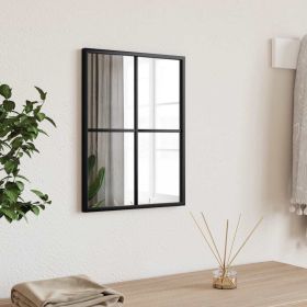 Wall Mirror Black 11.8"x15.7" Rectangle Iron