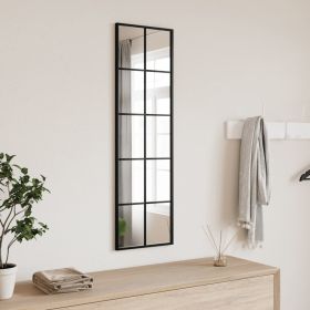 Wall Mirror Black 11.8"x39.4" Rectangle Iron