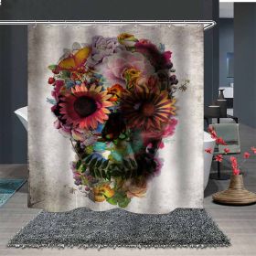 Skull Digital Print Shower Curtain (Option: 4color-150x180cm)