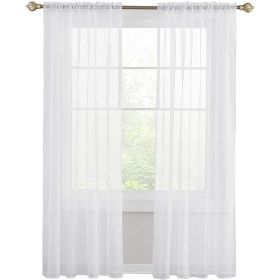 Modern Simple Thickened Solid Thin Window Gauze (Option: White-Pole 132x213cm)